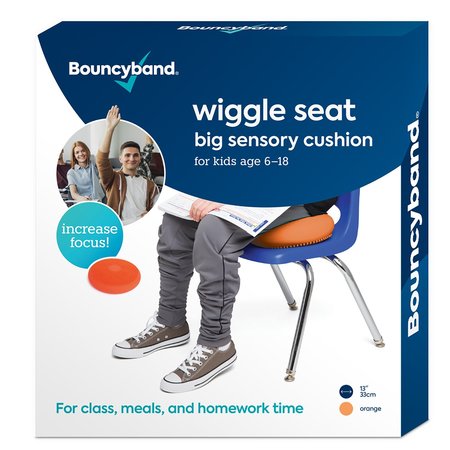 BOUNCYBANDS Big Wiggle Seat Sensory Cushion, Orange WS33OR